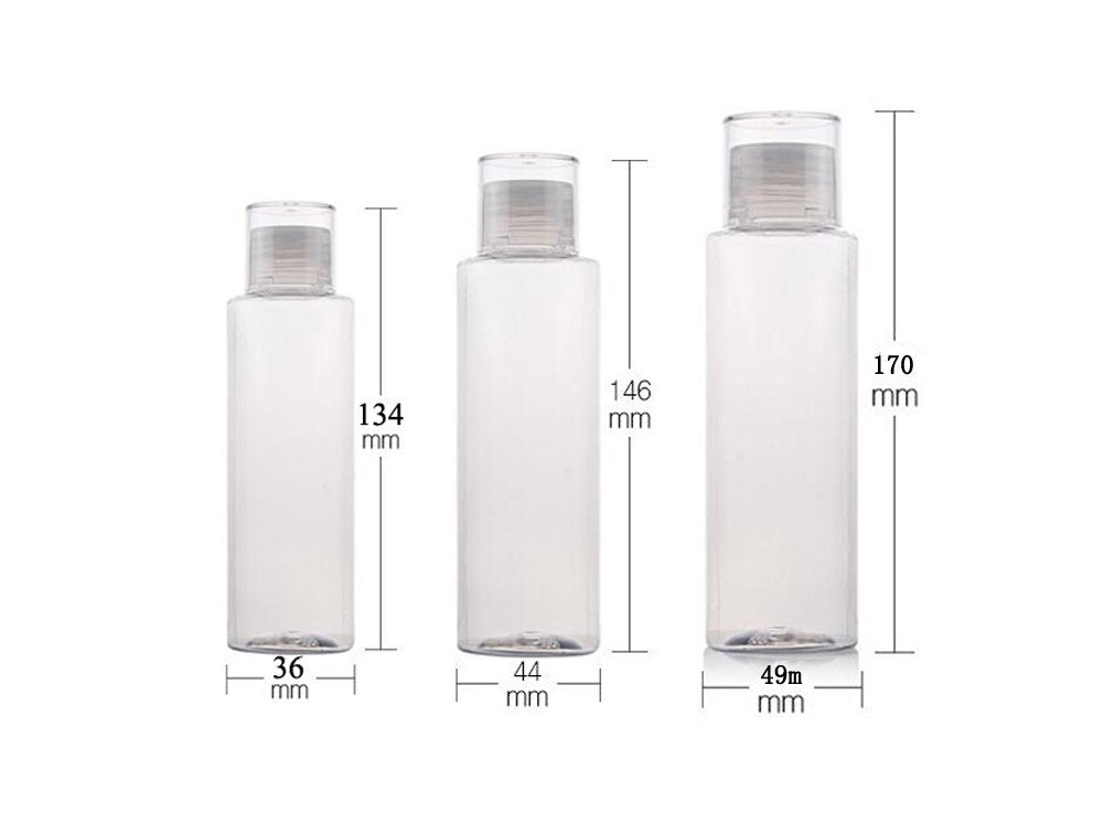 3Pcs Empty Clear Refillable Plastic Toner Lotion Cleanser Bottle Jars Travel Cosmetic Storage Container Packing Holder Organizer