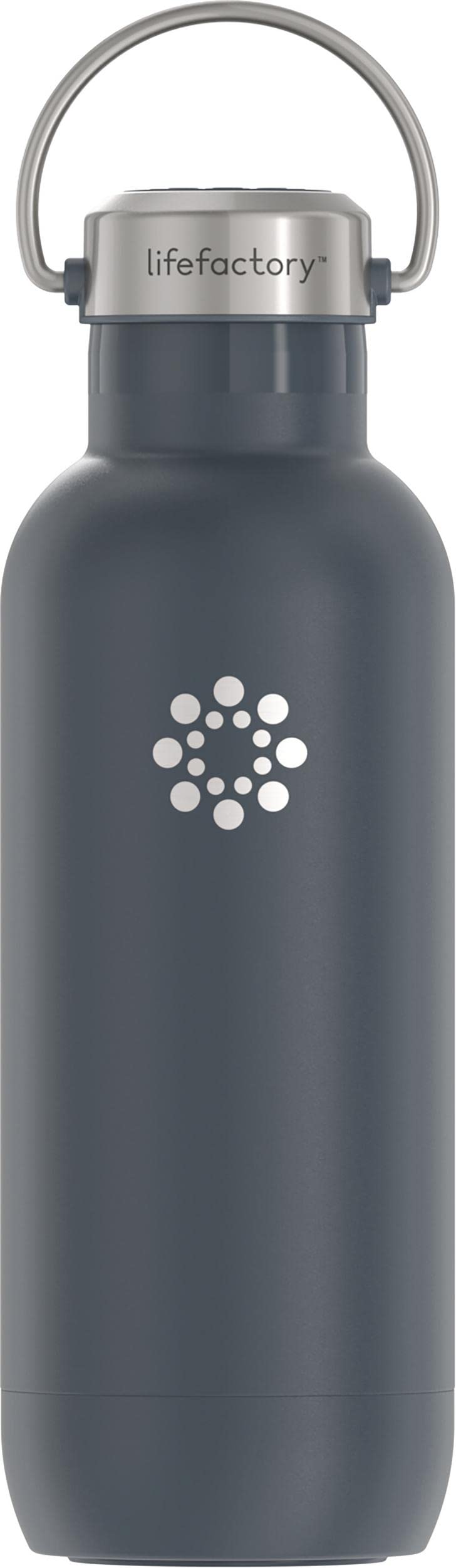 Lifefactory Stainless Steel Vacuum-Insulated Sport Bottle, 20 Ounce, Carbon