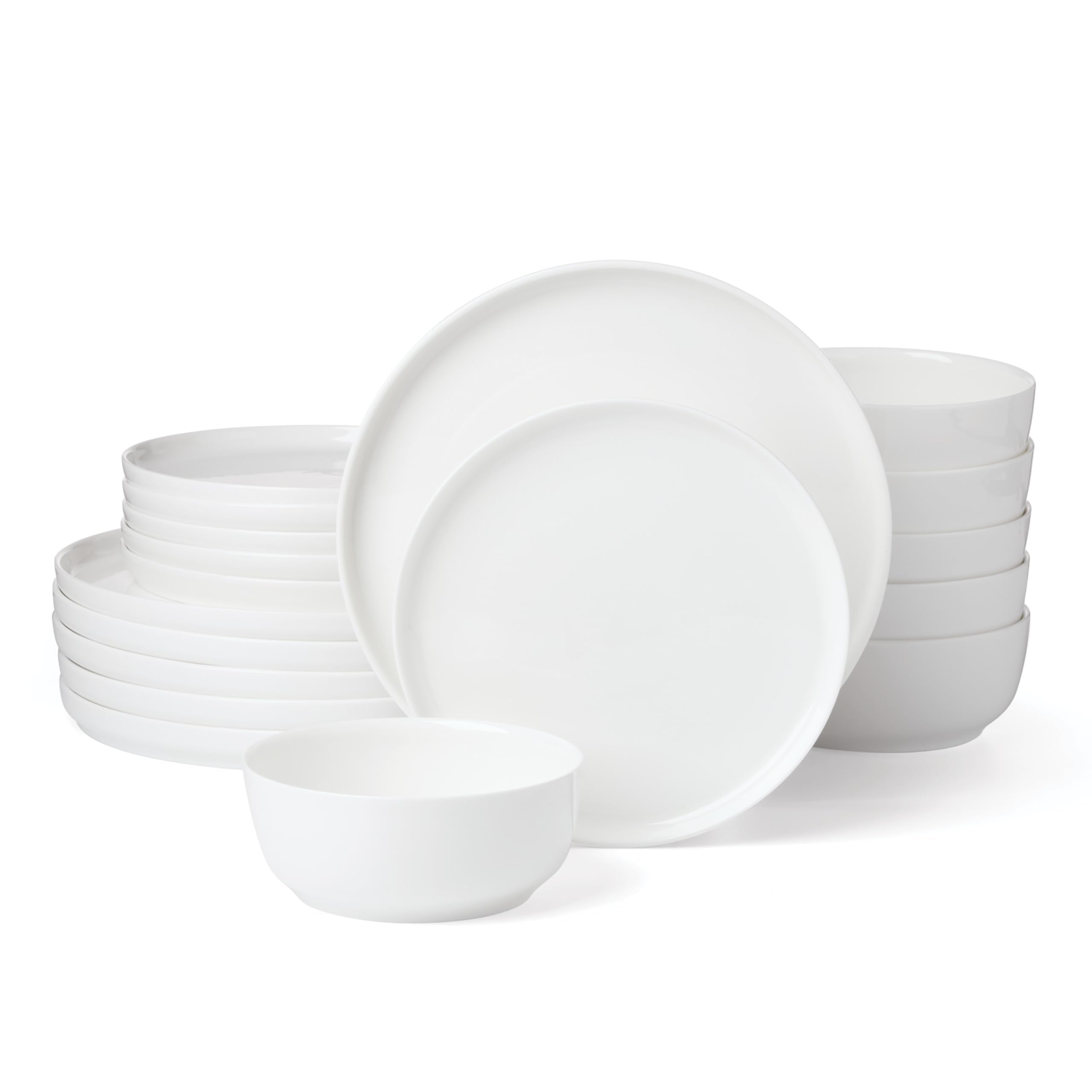 Lenox Dinnerware Sets, Modern White 18-Piece Dinnerware Set, Service For 6, Porcelain Material, Dishwasher Safe, Microwave Safe,