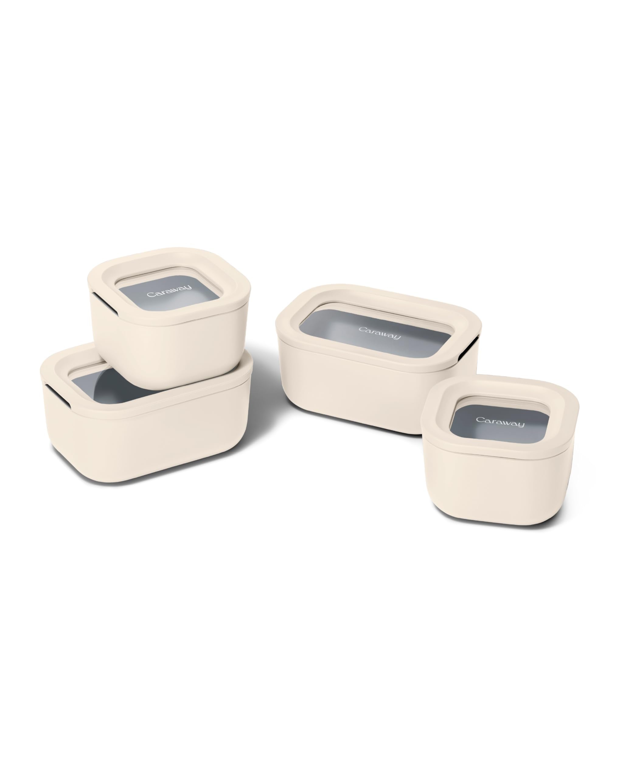 Caraway Mini Food Storage 11Pc Set - Glass Storage Containers For Food - Non-Toxic Ceramic-Coated Glass - Air Release Technology