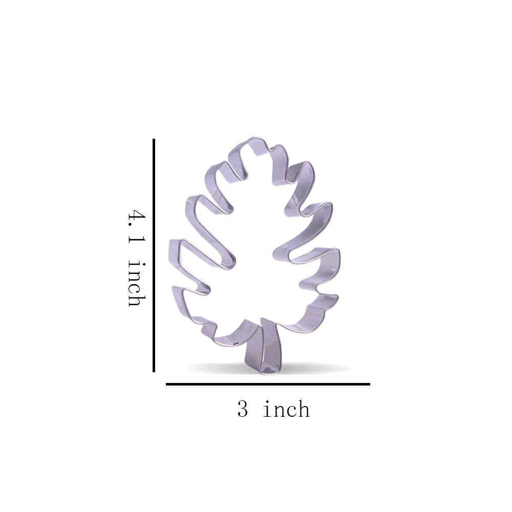 4 Inch Tropical Leaf Cookie Cutter - Stainless Steel