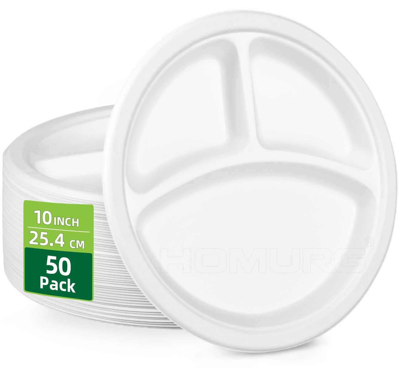 Homurg Large Heavy Duty Paper Bowls 24 Oz In Natural White, Microwavable Sugarcane Disposable Bowl, Eco-Friendly Compostable Chr