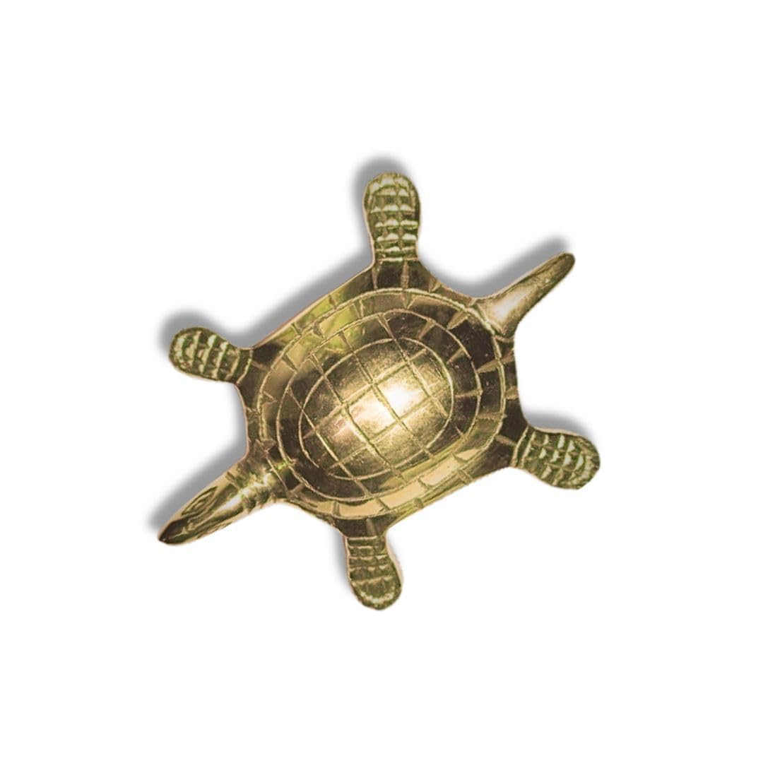 Brongs Brass Turtle Statue | Length - 8 Cm Aprrox. | Weight -130 Gram Approx. | Vastu Idol For Home And Office | Zonal Placement