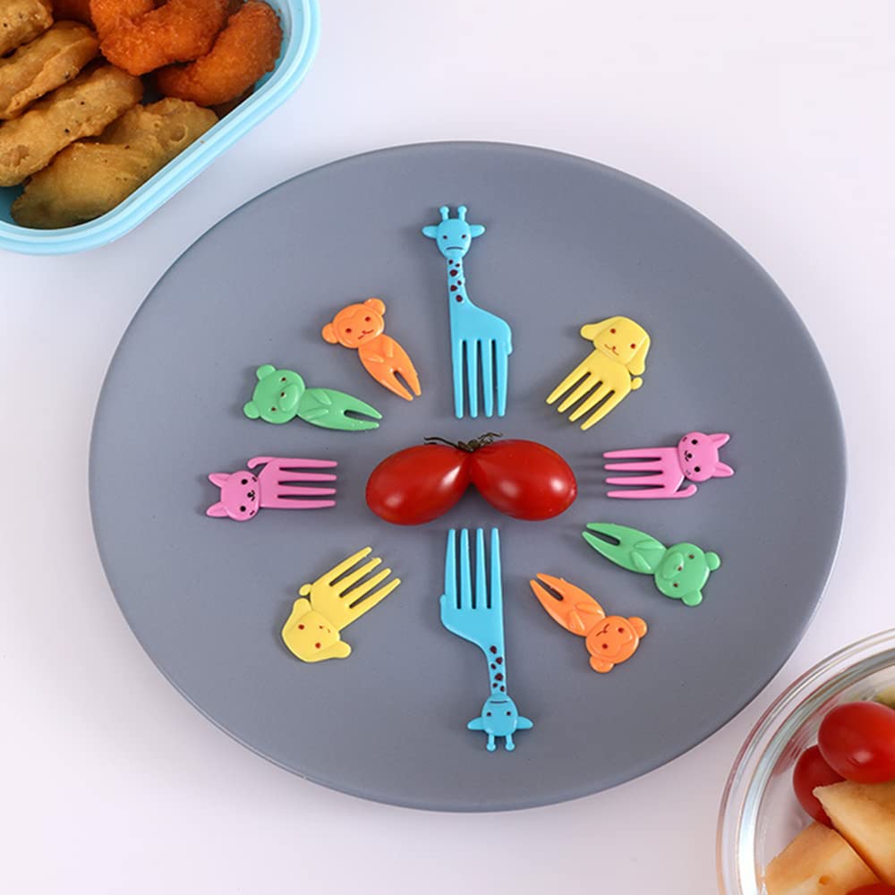 Kofati 10 Pcs Food Fruit Fork Picks For Kids Cute Animals Bento Box Decor Forkscake Little Forks Dessert Forks Mini Cartoon Toot