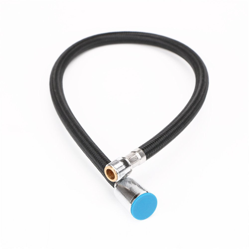 Weirun Commercial Style 23.2-Inch Spring Pull Down Kitchen Sink Faucet Replacement Part Black Braided Hose With Chrome Connector