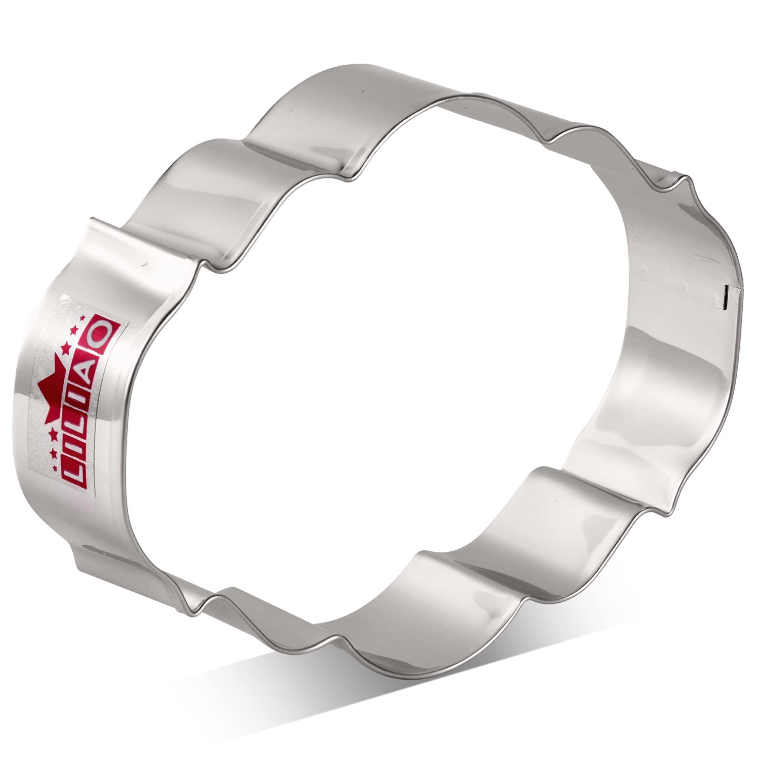 Liliao Plaque Oval Cookie Cutter - 4.4 X 3.2 Inches - Stainless Steel