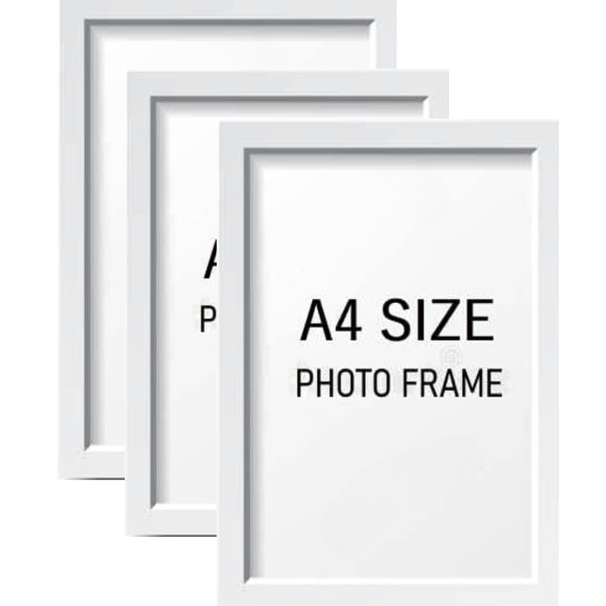A4 Size Photo Frames - Wall & Tabletop Display, Lightweight Black Frame Khali Frame /A4 Size, 9X12Inches (3, White)