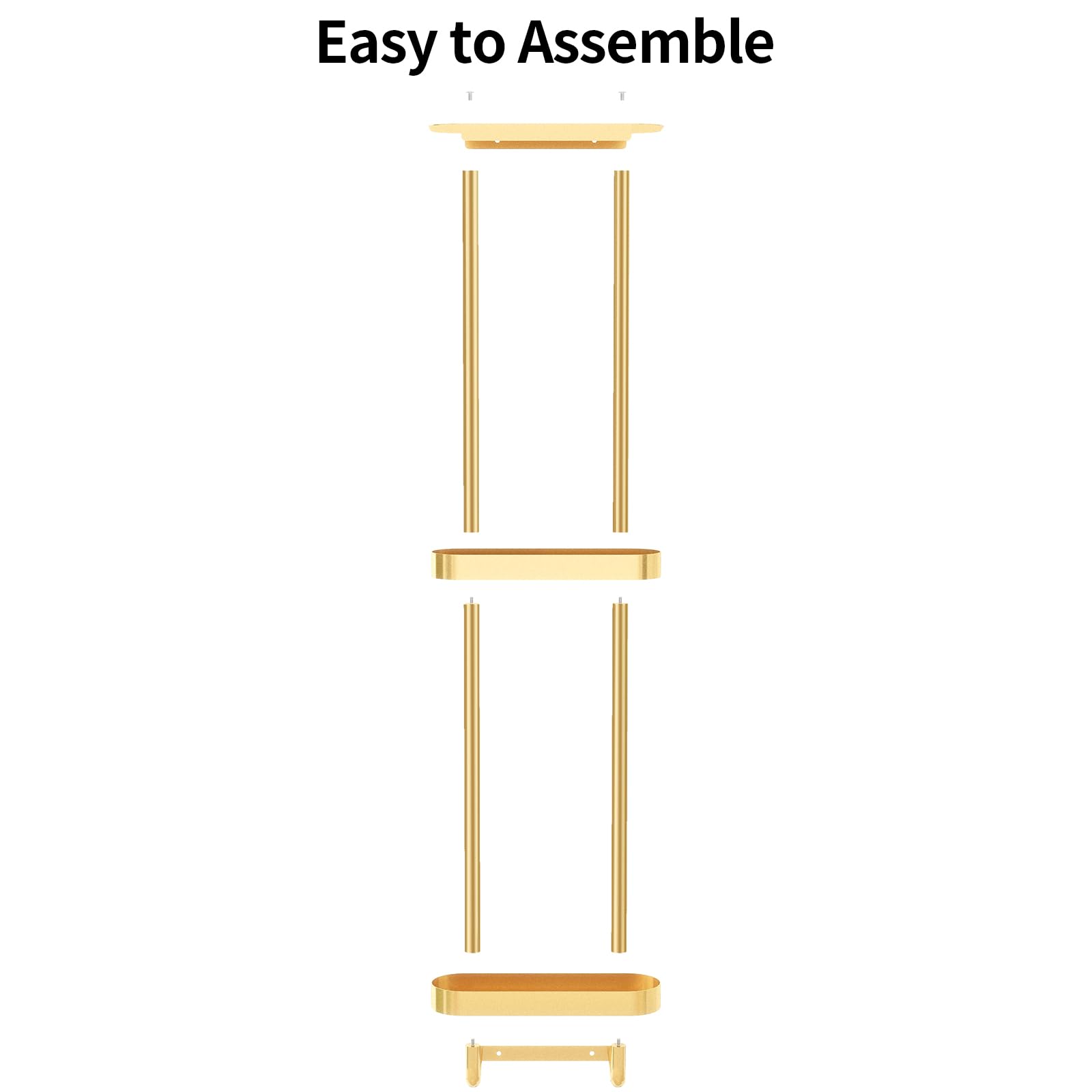 Stwwo Towel Racks For Bathroom With Shower Caddy With Metal Shelf, 36.4 Inch Bathroom Towel Storage Wall Mounted, Gold