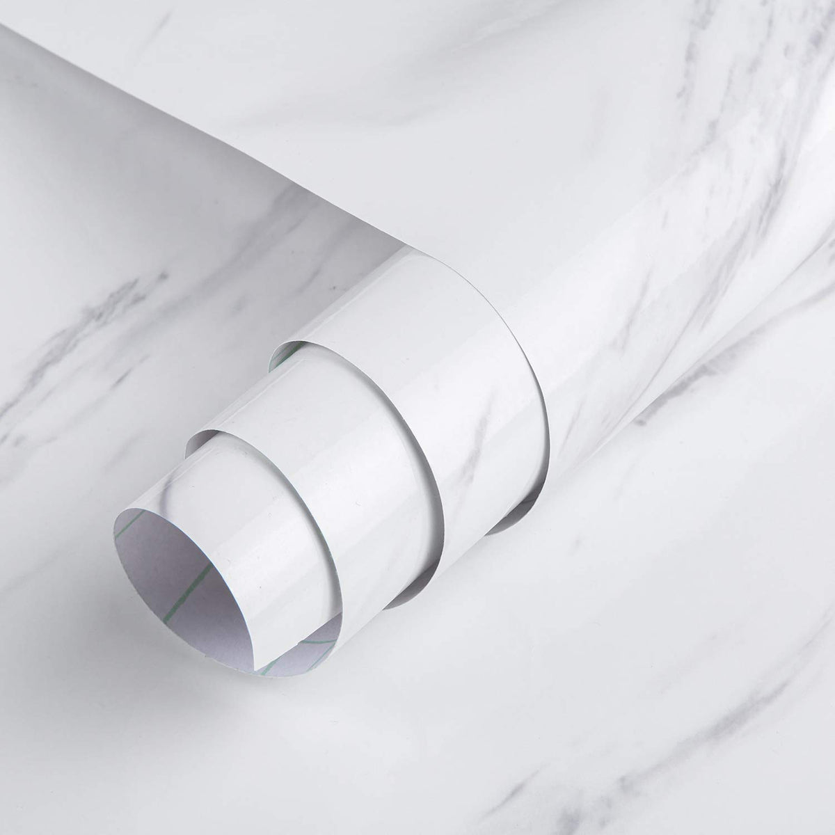 Totio Extra Wide Glossy White Marble Contact Paper Peel And Stick Granite Wallpaper Thicker 31.5X157Inch Self-Adhesive Furniture
