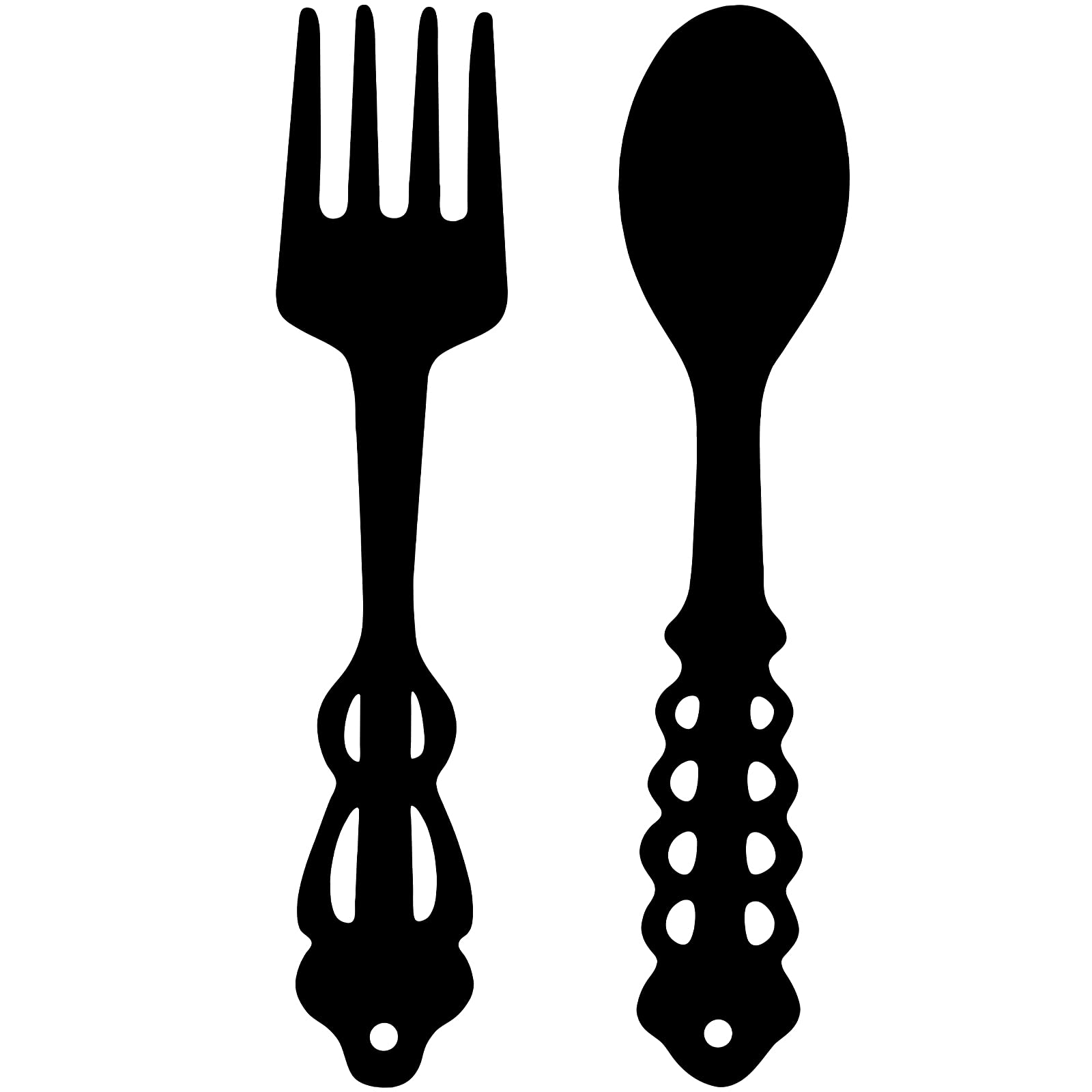2 Pieces Metal Fork Spoon Wall Decor Big Black Fork Spoon Sign Metal Large Kitchen Rustic Decor Spoon Shaped Wall Sign Fork Shap