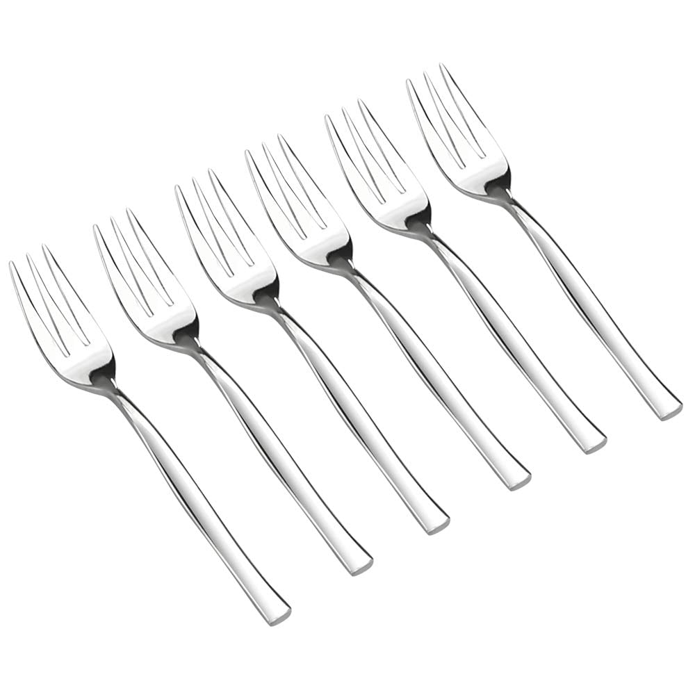 Idomy Stainless Steel 3-Tine Tasting Forks For Appetizers, 12-Piece