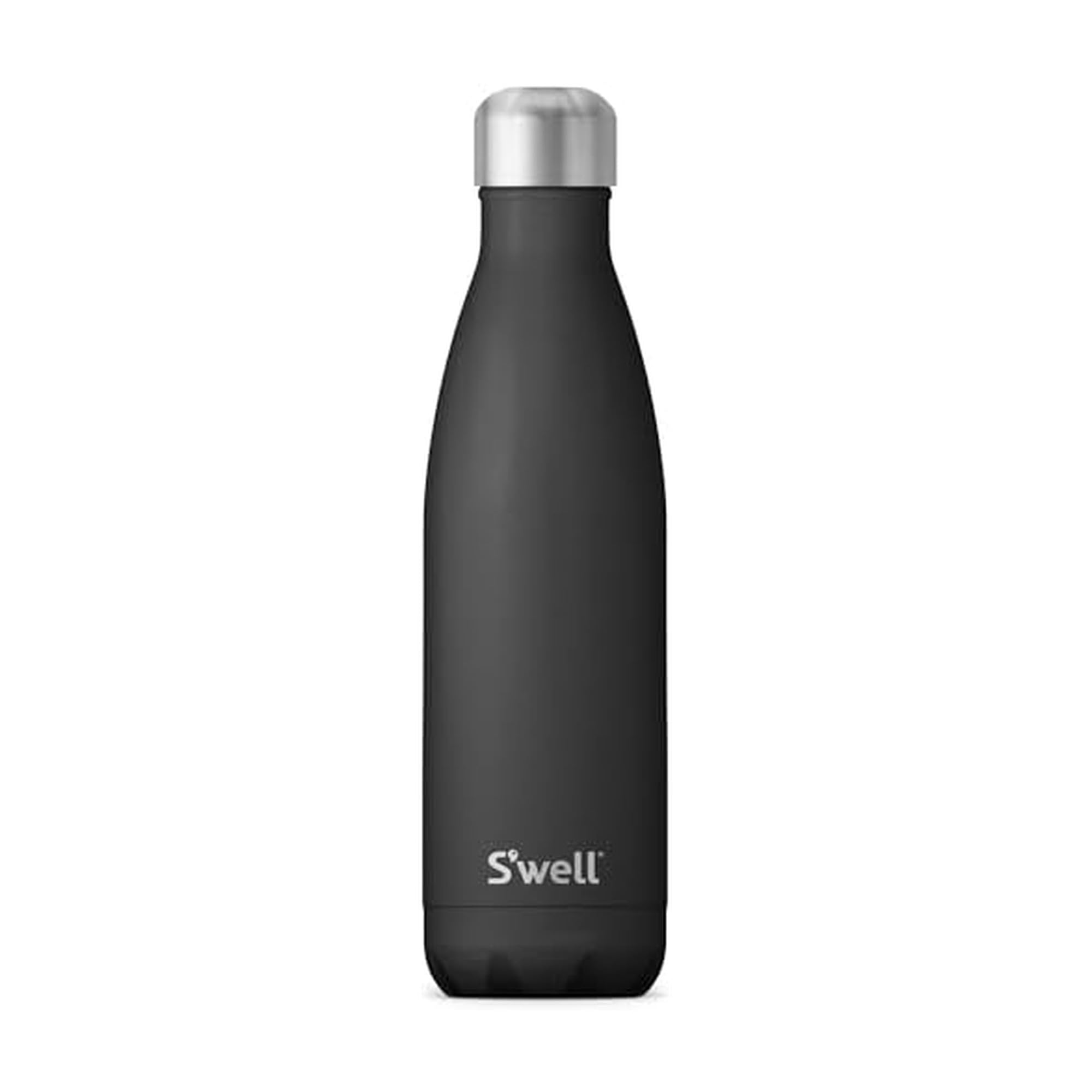 Swell Stainless Steel 17oz Water Bottle, Onyx Black, Triple-Layer Vacuum Insulated for 36 Hours Cold, 18 Hours Hot, BPA-Free, Du