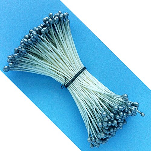 Metallic Round Tip Flower Stamens (Silver)