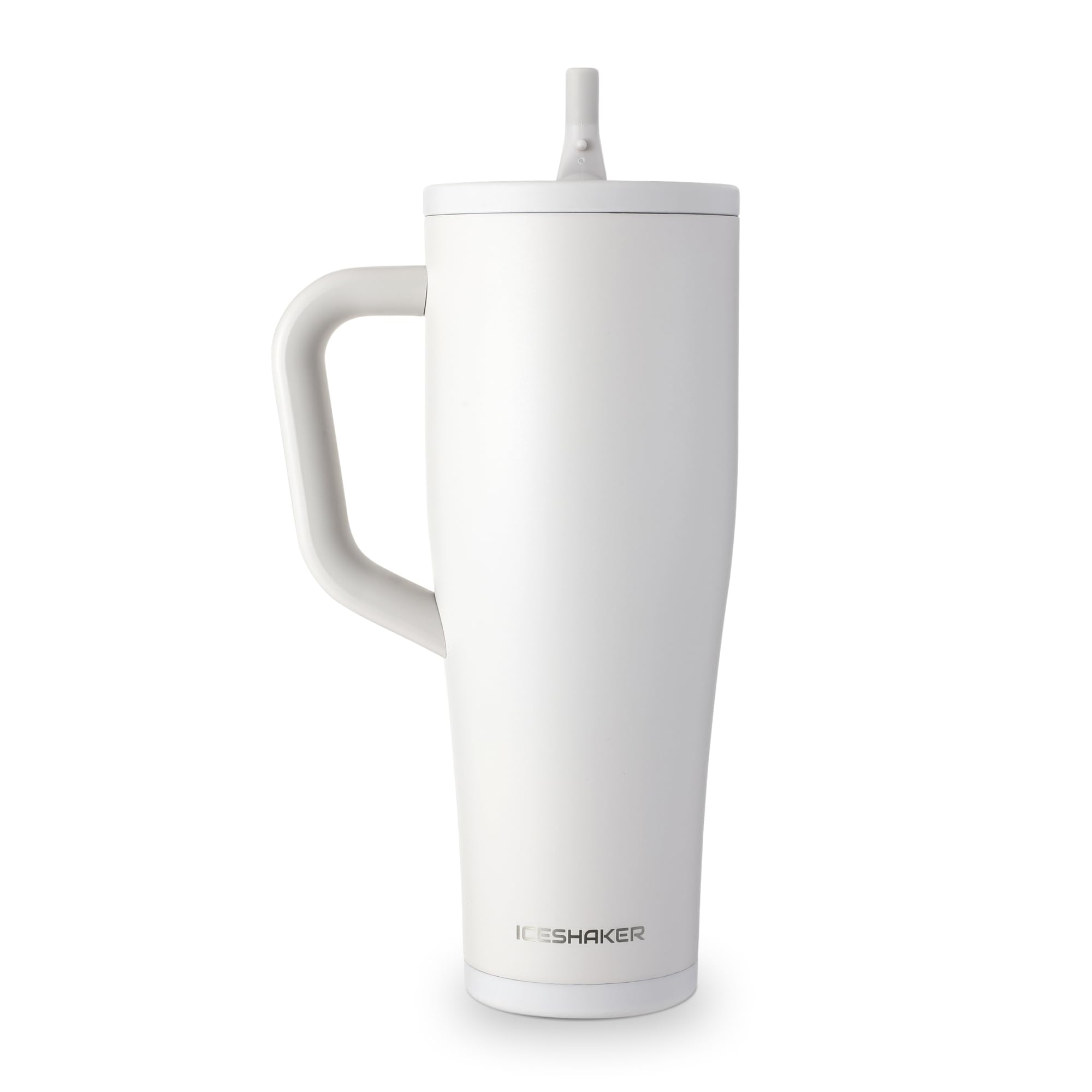 Ice Shaker 40 oz Tumbler with Handle and Straw | 40oz Sandy Beach | Cold for 30+ Hours | 2-in-1 Tumbler Shaker Bottle | Odor-Fre