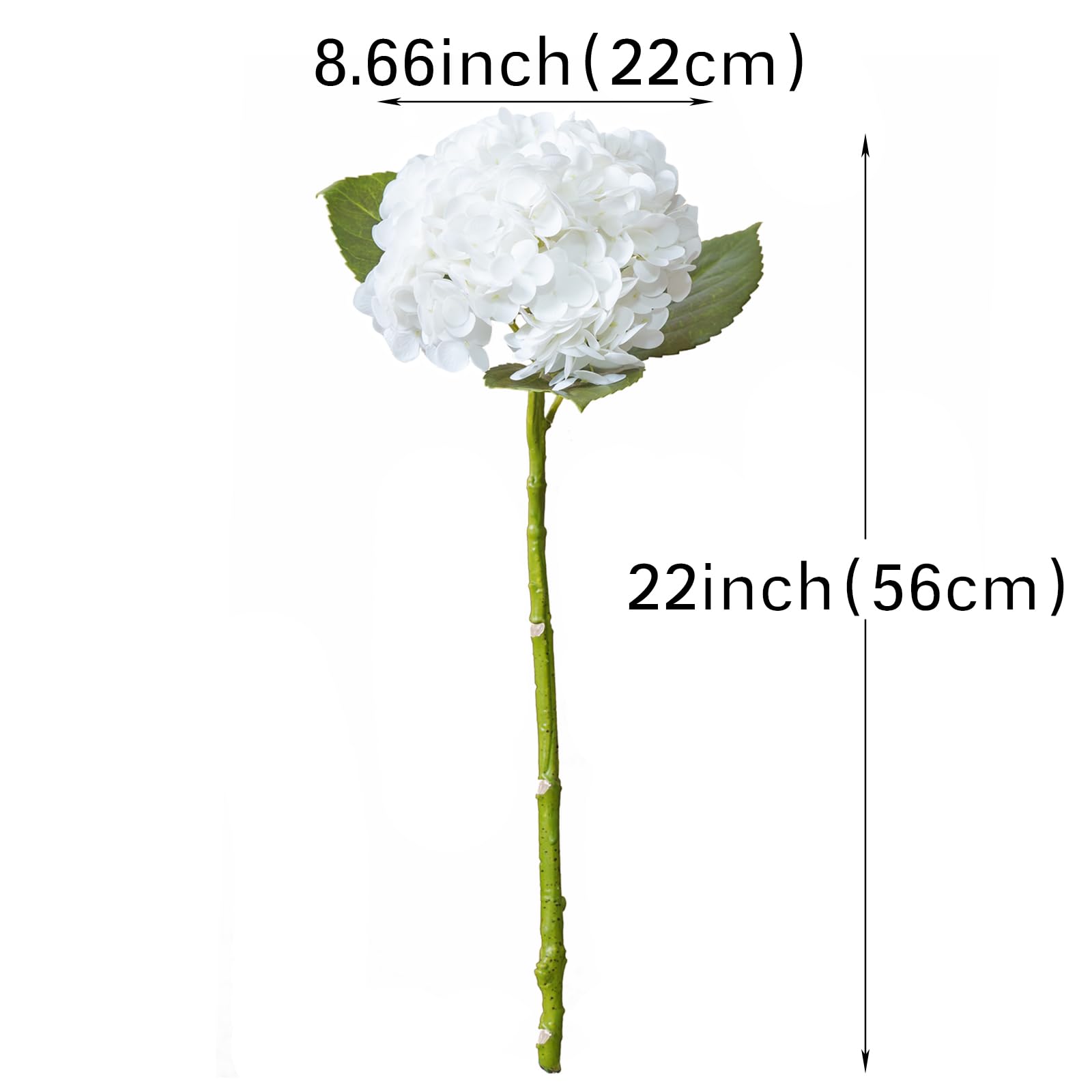 DUYONE 4Pcs 22 inch Lifelike Artificial Hydrangea,2 White & 2 Light Green Large Real Touch Flowers Artificial Flowers Dry Flower