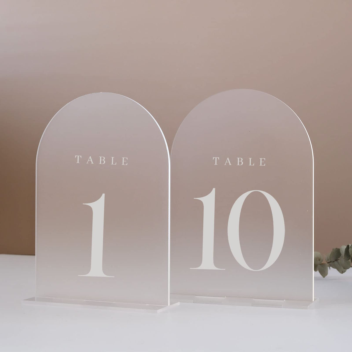 Jinmury Frosted Arch Table Numbers For Wedding Reception, 10 Pack 5X7'' Frosted Arch Acrylic Table Signs With Holder Acrylic Tab