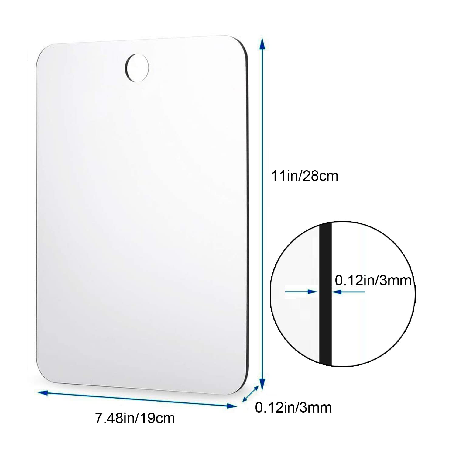 Shower Mirror Shaving Mirror Acrylic Mirror Small Mirror Travel Makeup Mirrors Bathroom Mirror Wall Hanging Plastic Mirror For W