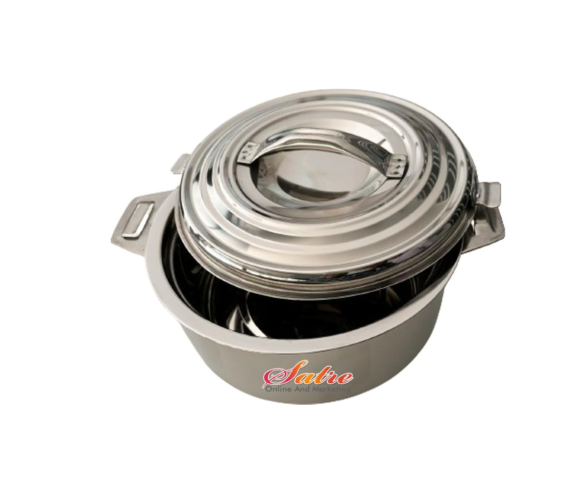 Satre Online And Marketing Insulated Stainless Steel Hot Pot Casserole Handi 1500 Ml, Stainless Steel Serving Pot Handi