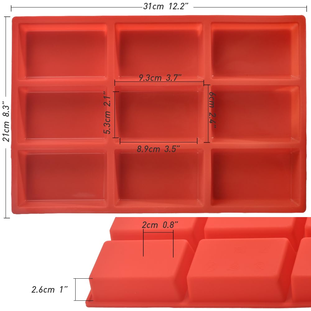 Ionegg Silicone Mini Loaf Pan, Non-Stick Mini Bread Pan, 9 Cavity Silicone Bread Baking Mold, For Mini Loaf Cake, Bread, Meatloa
