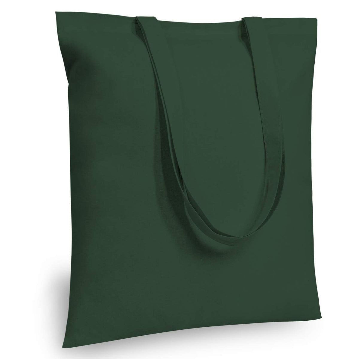 Topdesign 12-Pack Economical 16''X15'' Green Black Cotton Tote Bag, Lightweight Medium Reusable Grocery Shopping Cloth Bags, Sui