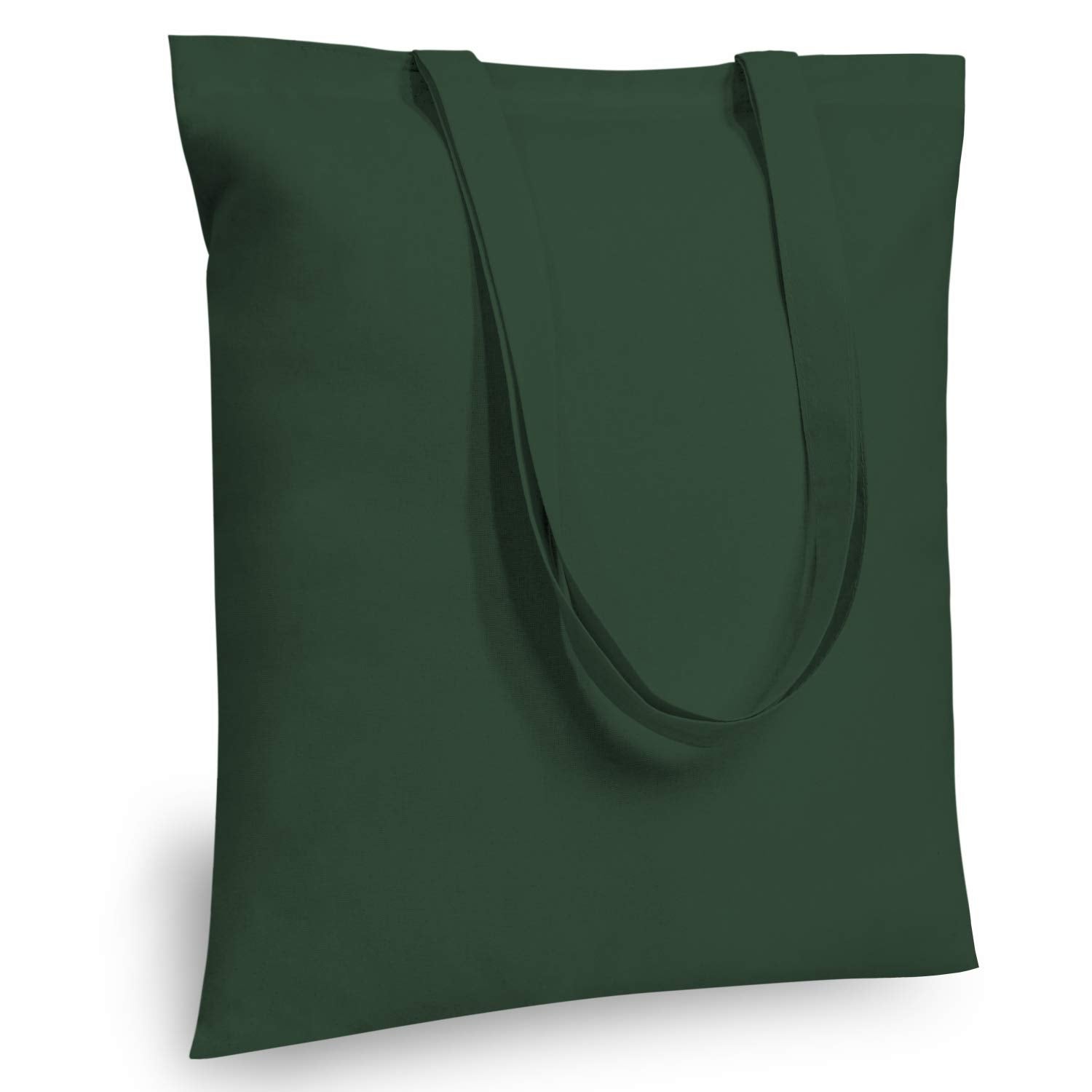 TOPDesign 6-Pack Economical 16x15 Green Black Cotton Tote Bag, Lightweight Medium Reusable Grocery Shopping Cloth Bags, Suitable