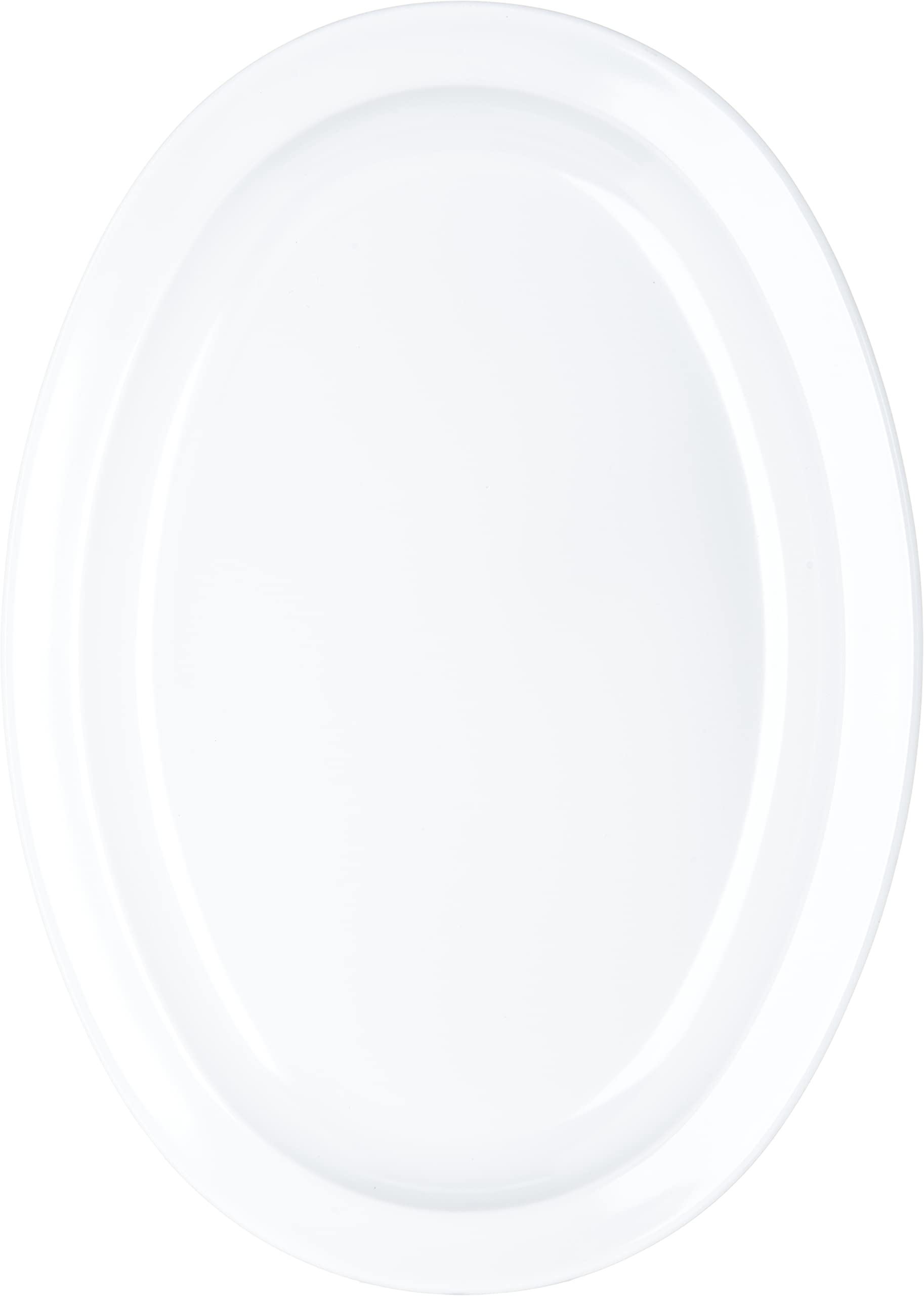 Carlisle Foodservice Products Kingline Plastic Oval Platter Oval Tray For Home And Restaurant, Melamine, 13.5 Inches, White, (Pa