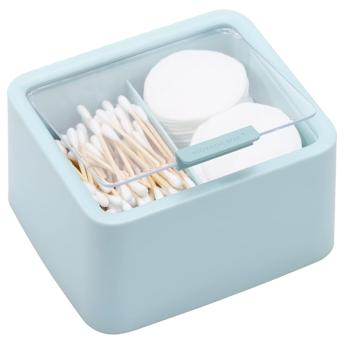 Tecbeauty Large Qtips Holder - 2 Grids Cotton Swabs Dispenser Bathroom Organizer Cotton Balls, Cotton Pads Storage Canisters, Hi