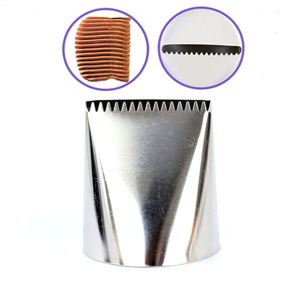 Roseflower 4 Pcs Large Piping Tips Set - Grade Stainless Steel Big Piping Nozzles Kit For Pastry Cupcakes Cakes Cookies Decorati