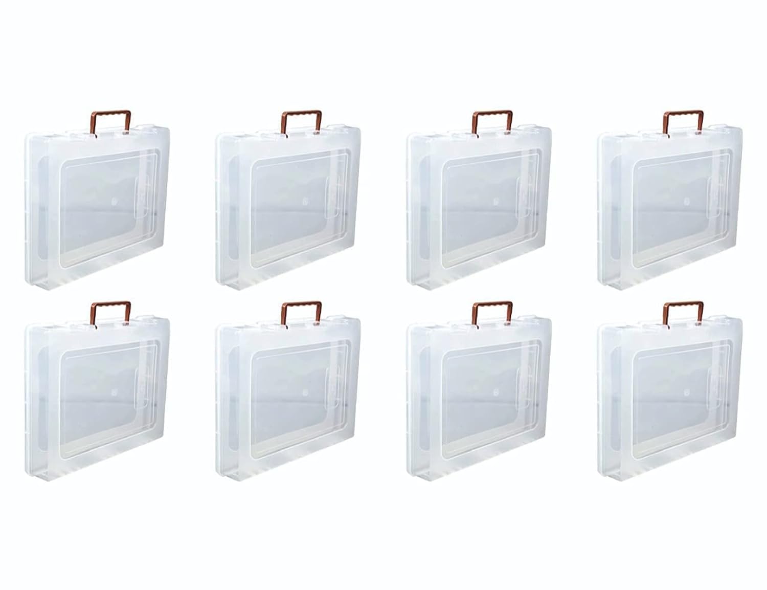 Shyona Multipurpose Plastic Rectangular Storage Boxes With Locks And Handle Matte Finish For Saree, Laptop, Books (Set Of 8, Dul