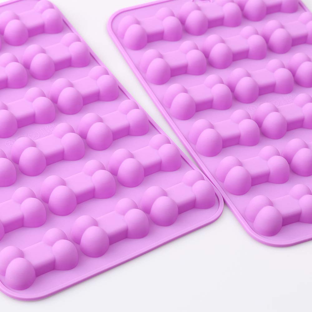 Cozihom Bone Shaped Silicone Molds, 18 Cavity, Food Grade, For Chocolate, Candy, Cake, Pudding, Jelly, Dog Treats. 4 Pcs