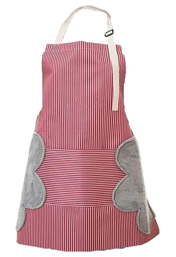 Biezun Waterproof Apron With Hand Wiping Towel, Adjustable Bib
