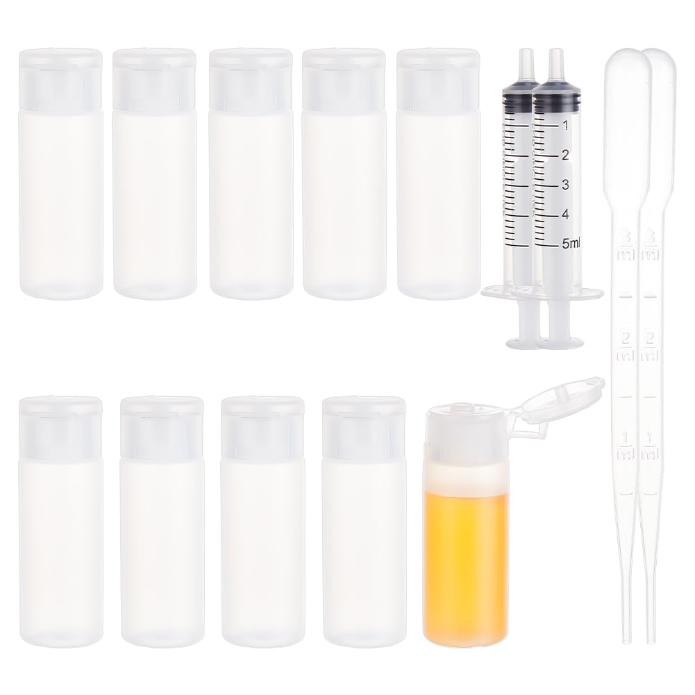 Benecreat 10 Pack 12Ml Small Plastic Flip Cap Sample Bottle Empty Refillable Travel Bottles For Makeup Cosmetic Toiletries Produ