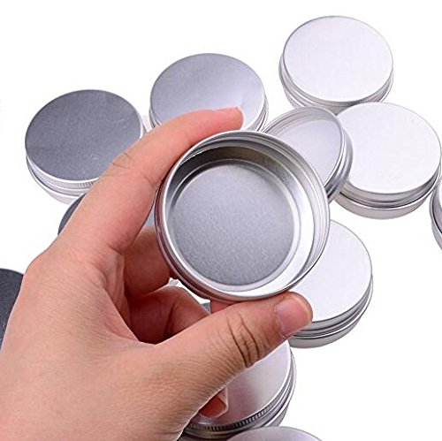 Ericotry Pack Of 12 Aluminum Tin Jars Round Pot Screw Cap Lid For Lip Balm Nail Art Cream Cosmetic Make Up Eye Shadow Powder Pot