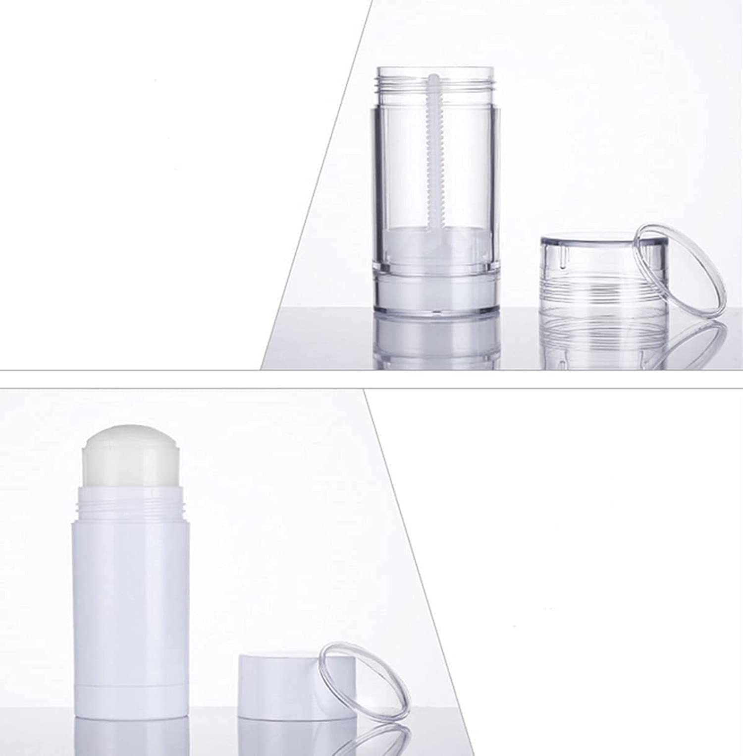 Healthcom 10 Pcs 30Ml Empty Deodorant Containers Twistup Filling Stick Clear Plastic Deodorant Container 1 Oz Refillable Deodora