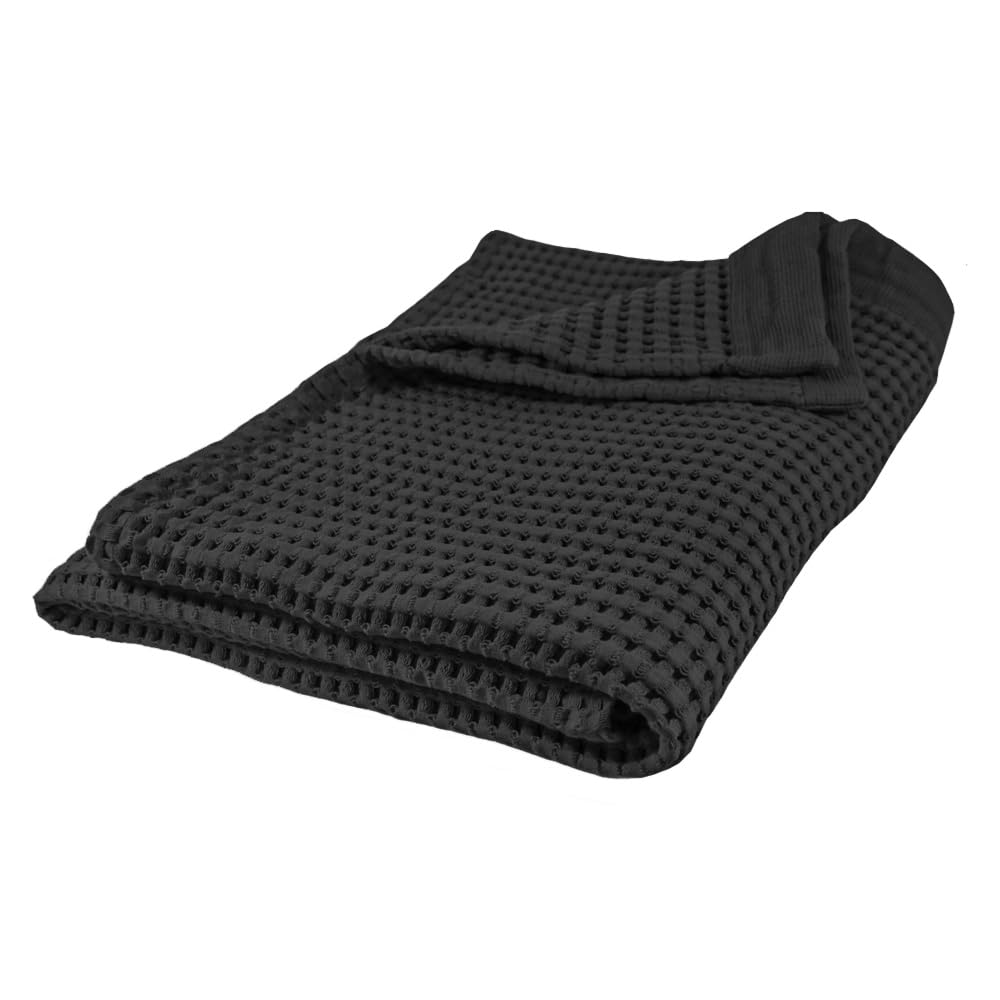 GILDEN TREE Waffle Towels Quick Dry Thin Bath Sheets 40x80 Oversized Extra Large for Adults for Bathroom, Modern Style (Faded Bl