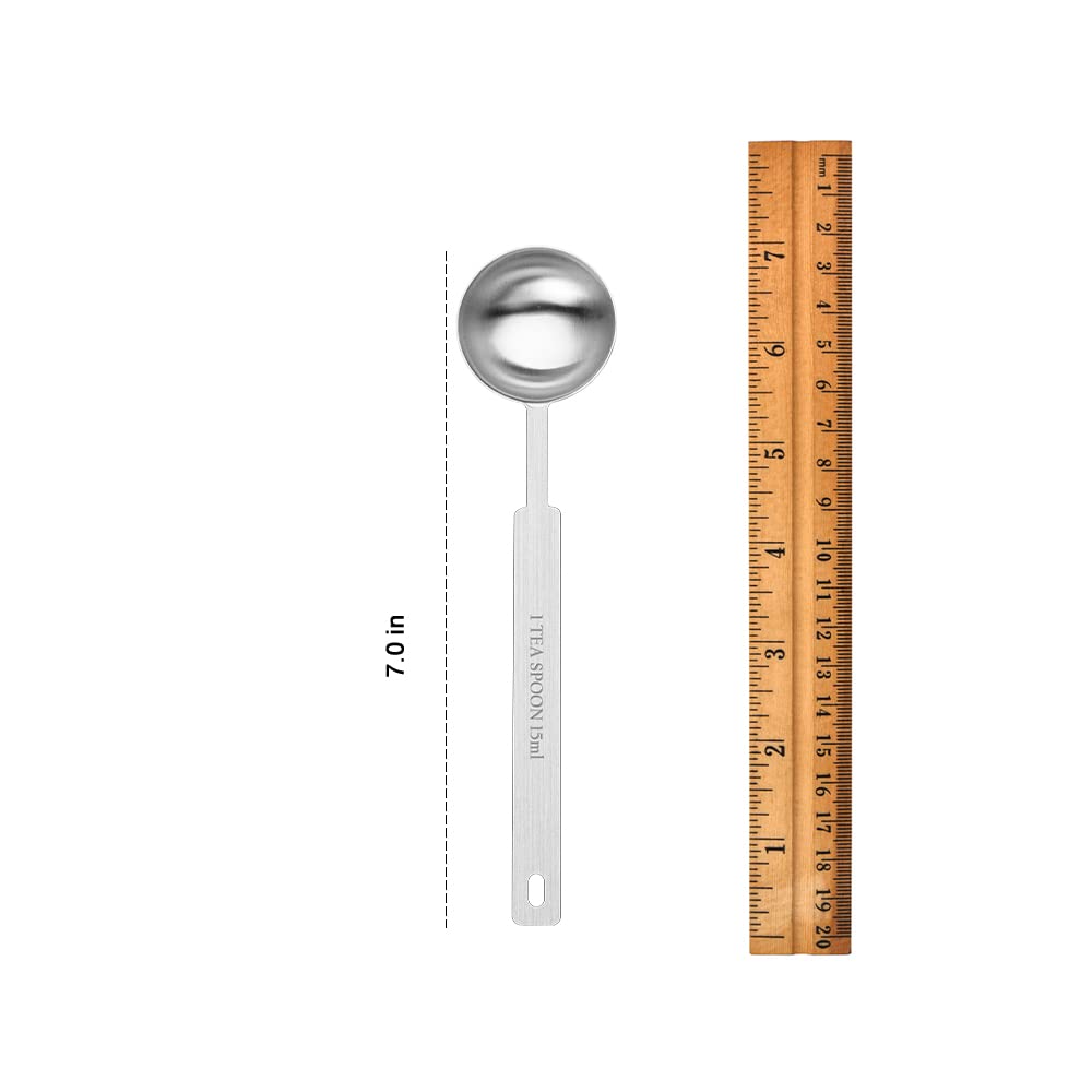 Onekoo Long Handle Measuring Spoons 15Ml, Premium Stainless Steel Metal Spoon, Tablespoon & Coffee Scoop, For Accurate Measure L