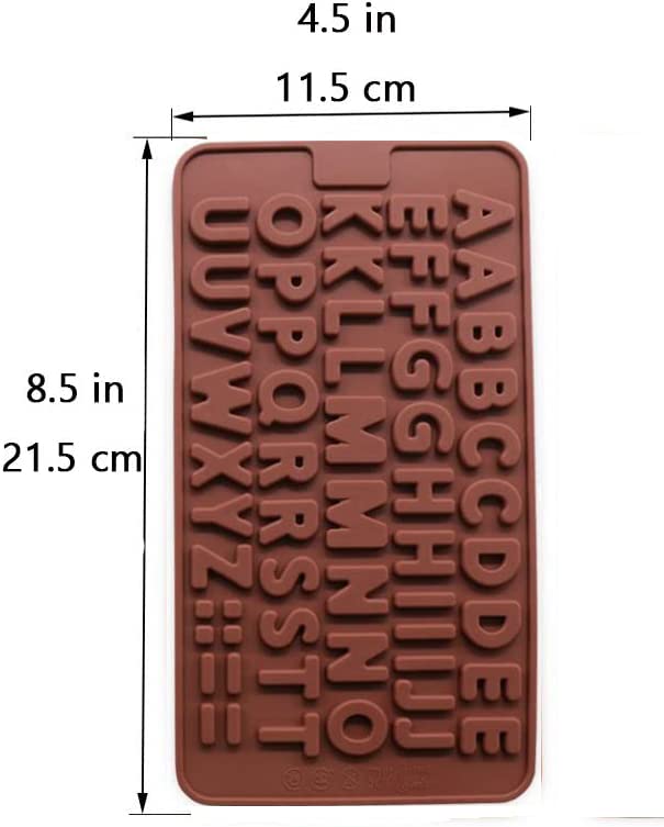 Bamutu Letter Silicone Chocolate Molds Silicone Alphabet Mould 2Pcs Non-Stick Fondant Molds Perfect For Cake Decoration,Birthday