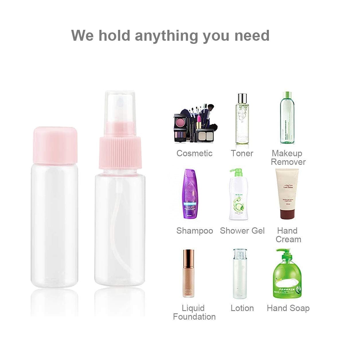 Portable Travel Bottles Kit, Upgraded Tsa Approved Leak Proof Toiletry Containers Set, Clear Pet Flight Size Cosmetic Containers