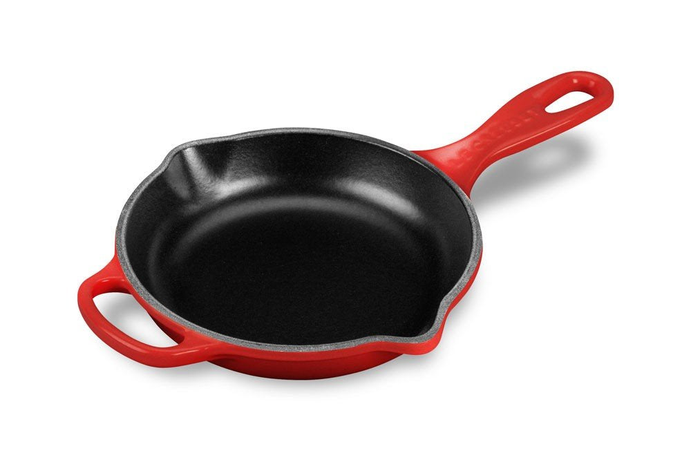 Le Creuset Enameled Cast Iron Signature Iron Handle Skillet, 6.33 (1/2 Qt.), Cerise