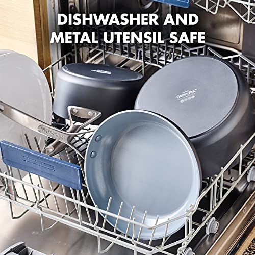 GreenPan Paris Pro Hard Anodized Healthy Ceramic Nonstick, 11 Piece Cookware Pots and Pans Set with Stainless Steel Lids, PFAS-F