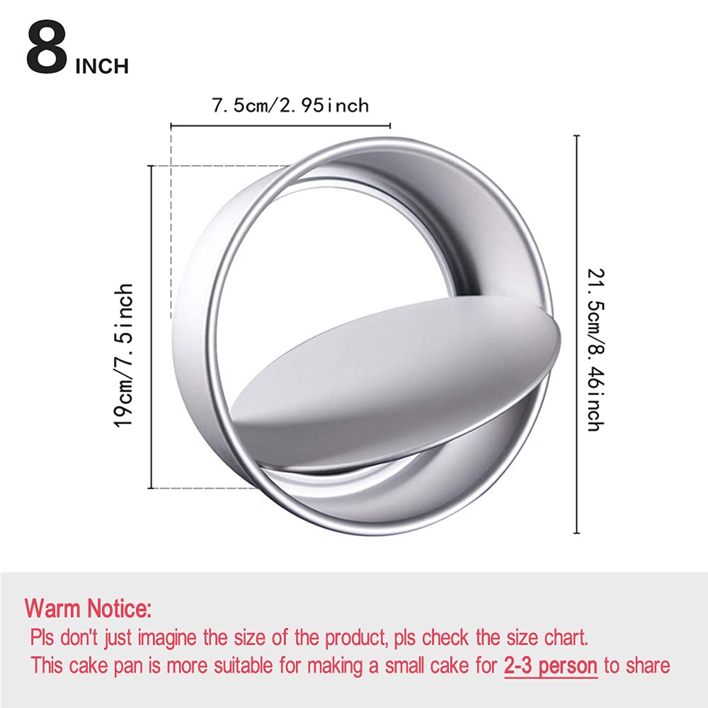 Bezall 8 Inch Round Cake Pan, Non-Stick Cake Baking Pans With Removable Bottom, Aluminum Cheesecake Pan Chiffon Cake Mould