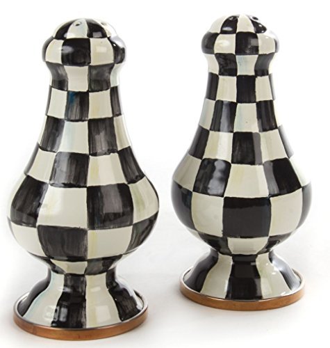 Mackenzie-Childs Courtly Check Enamel Large Salt & Pepper Shakers