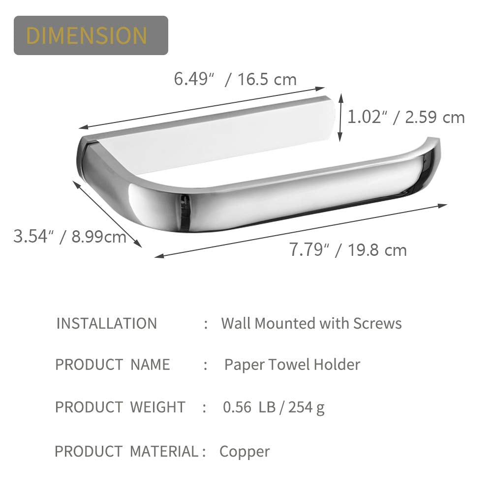 BESy Brass Toilet Tissue Paper Holder Polished Chrome Bathroom Accessories Fixtures Wall Mounted  Rust Protection