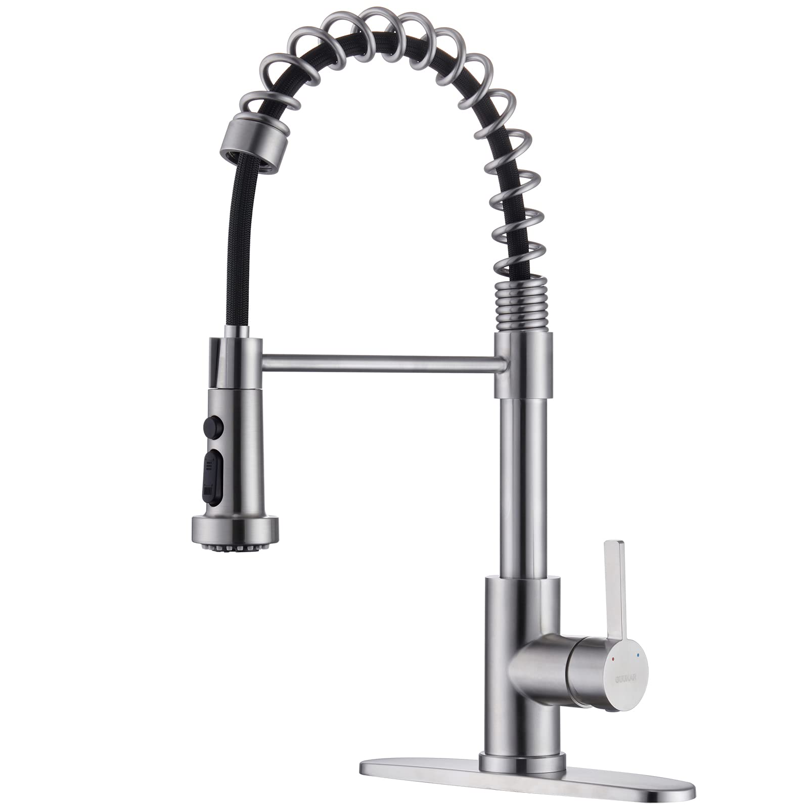 Guukar Kitchen Faucet With Pull Down Sprayer Commercial Kitchen Sink Faucet Single Handle Faucet For Kitchen Sink With Deck Plat