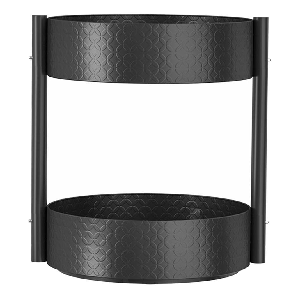 Inllex Rotating Spice Rack With Carbon Steel Rotating Tray Kitchen Storage Shelf Organizer For Condiments, Spice Jars, Herbs And
