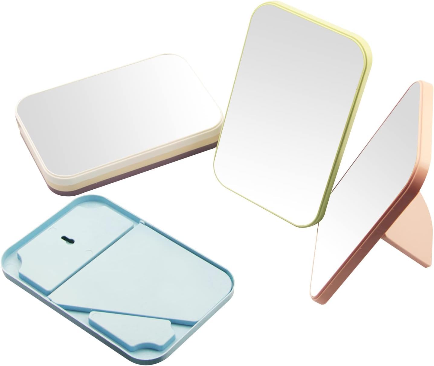 Ymemok Desktop Makeup Mirror, 8 Inch Portable Mirror, Simple Folding Makeup Mmirror With Stand, Standing Wall Hanging Double-Dut