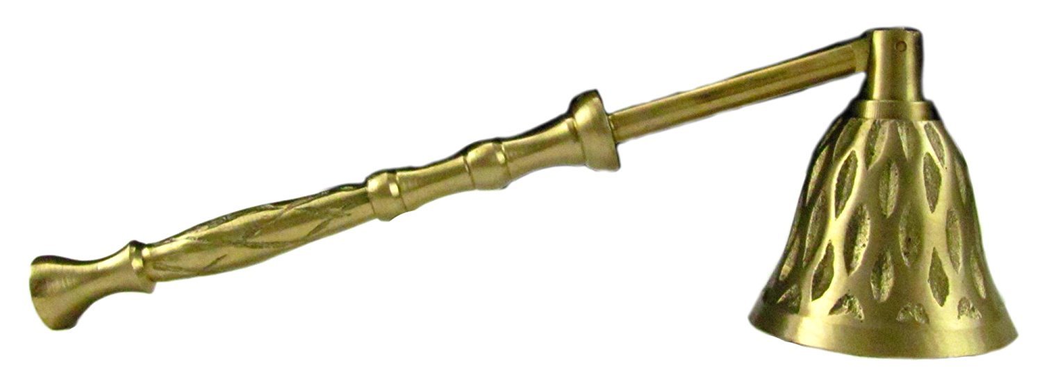 Biedermann & Sons Candle Snuffer, Antique Hammered Satin Brass 6.75 Long, M2311