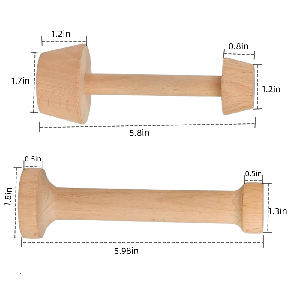 Pofuierkn Double Sided Wooden Tart Tamper Set Tart Pan Wooden Molds Egg Tarts Tamper Pastry Tools Diy Baking Shaping Kitchen Too