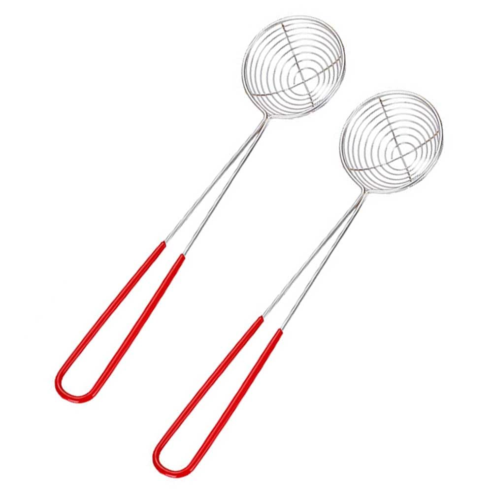 2 Pcs Hot Pot Strainer Spoon Stainless Steel Slotted Spoon Boba Pearl Spoon Ladle Small Wire Skimmer Scoop Kitchen Utensil with 