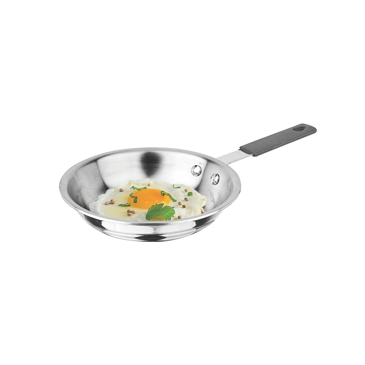 Signoraware Artista Tri-Ply Stainless Steel Mini Frypan 12.5Cm | Less Oil Needed | Save Energy & Time | Easy To Clean | Ideal Fo
